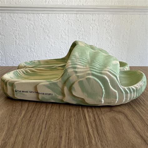 Adidas adilette 22 magic lime shoes in desert sand